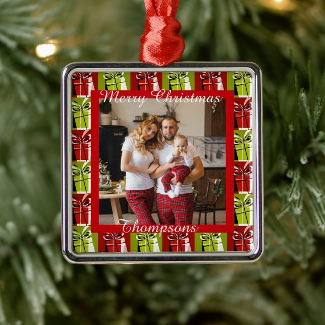 Personalized photo metal ornament (Tree)