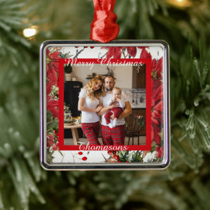 Personalized photo metal ornament