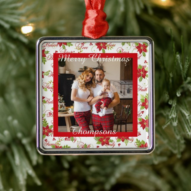Personalized photo metal ornament (Tree)