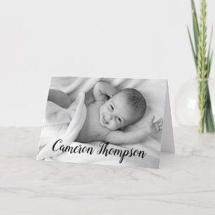 Personalized Photo Modern Baby Birth Announcement