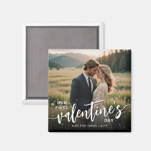 Personalized Photo Modern First Valentine's day Magnet