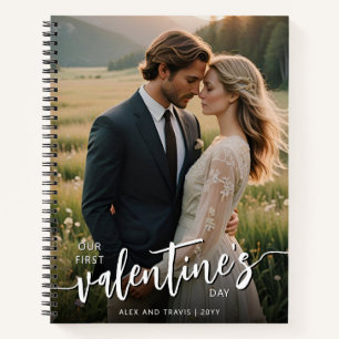 Personalized Photo Modern First Valentine's day Notebook