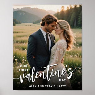 Personalized Photo Modern First Valentine's day Poster