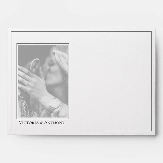 Personalized Photo Modern Wedding Envelope (Front)