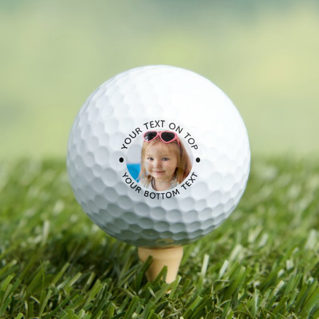 Personalized Photo Modern Your Text Golf Balls (Insitu Tee)