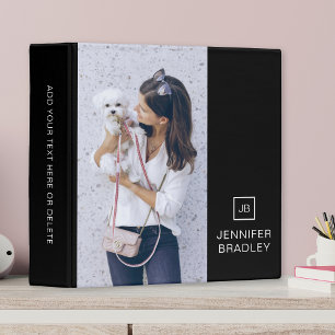 Personalized Photo Monogram Custom Name Binder