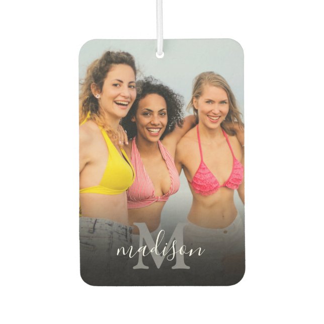 Personalized Photo Monogram Name Air Freshener (Front)
