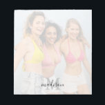 Personalized Photo Monogram Name Notepad<br><div class="desc">Modern chic notepad featuring a full printed photo for you to change to your own,  a white overlay,  your initial and name.</div>