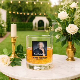 Personalized Photo Monogram Name Whiskey Glass