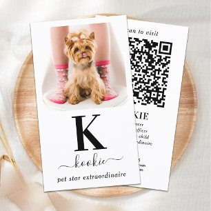 Personalized Photo Monogram QR Code Social Media Business Card