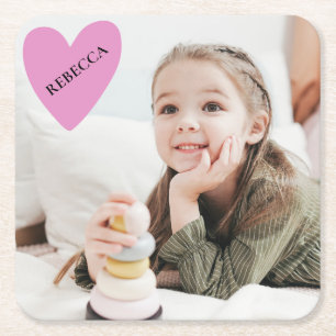 Personalized Photo Mother's Day Father's Day  Square Paper Coaster