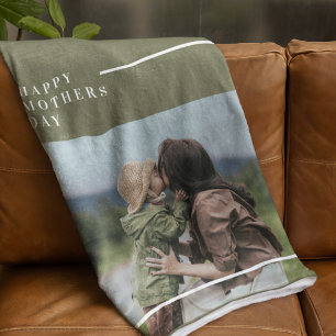 Personalized Photo Mothers Day Gift Fleece Blanket