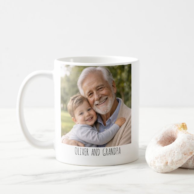 Personalized Photo Mug  – “Best Grandpa Ever” (Avec donut)