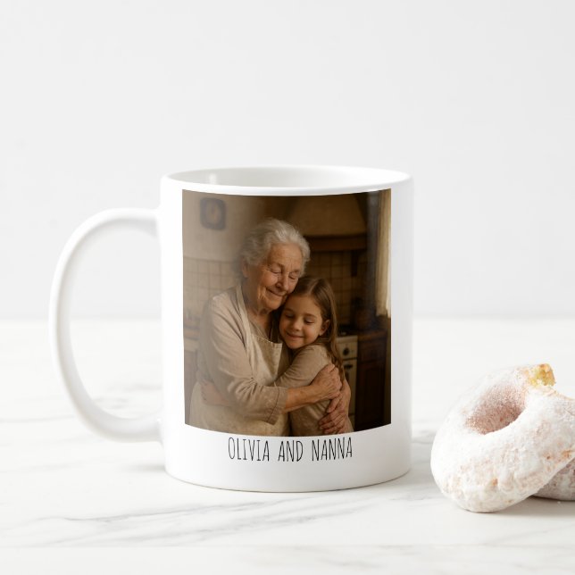 Personalized Photo Mug  – “Best Nanna Ever” (Avec donut)