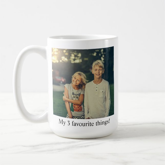 Personalized Photo Mug with Message Colored Handle (Left)