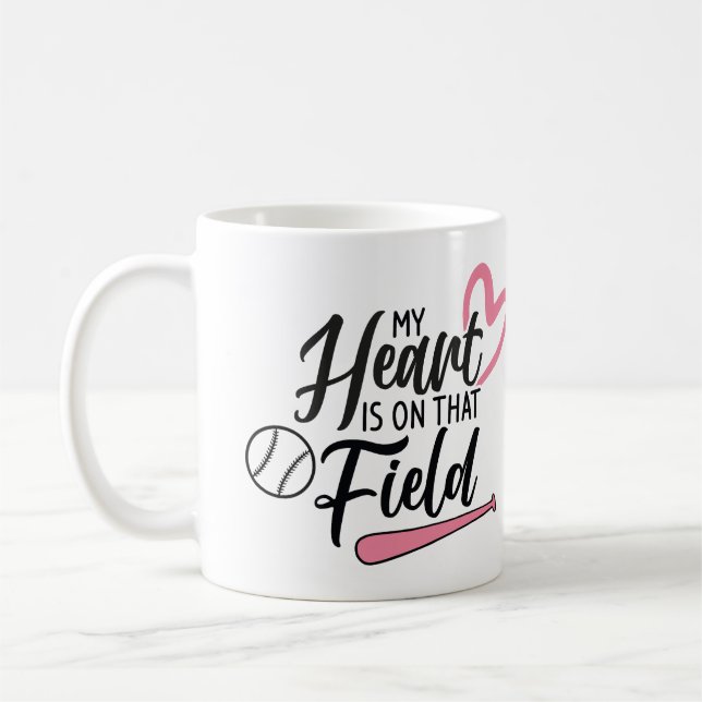 Personalized Photo "My Heart is on that Field" Mug (Left)