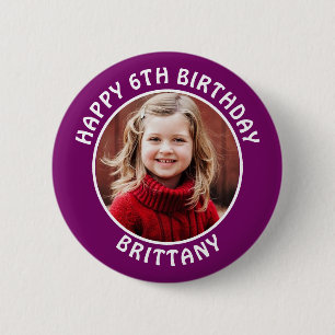 Personalized Photo, Name and Age Birthday 2 Inch Round Button
