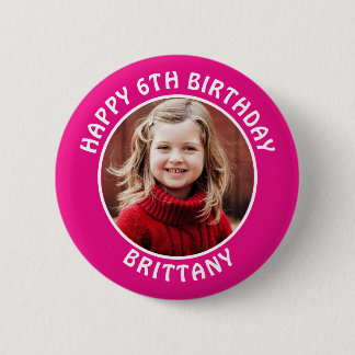 Personalized Photo, Name and Age Birthday 2 Inch Round Button