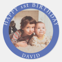 Personalized Photo, Name And Age Birthday Classic