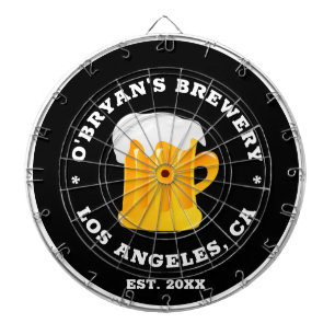 Personalized photo name brewery bar black dartboard