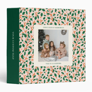 Personalized Photo Name Christmas Holiday Memories Binder