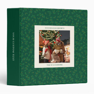 Personalized Photo Name Christmas Holiday Recipe Binder