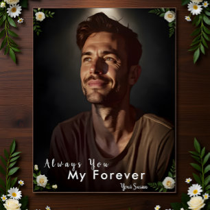 Personalized Photo & Name   Custom Gift for Him Poster