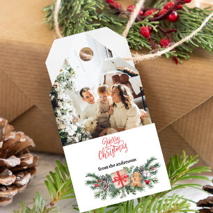 Personalized photo & name cute merrry christmas  gift tags