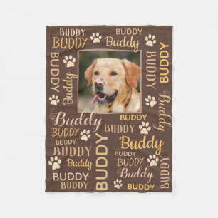 Personalized Photo Names Brown Dog Blanket