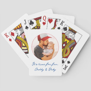 Personalized Photo & Names Daddy Baby Gift Playing Cards