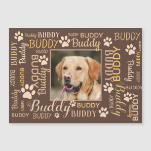Personalized Photo Names Dog Card Magnet