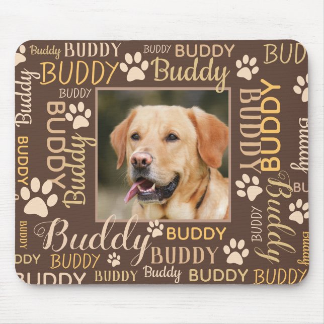 Personalized Photo Names | Dog Mouse Pad (Front)