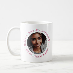 Personalized Photo Names Mother's Day Elegant Ruby Coffee Mug