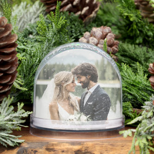 Personalized Photo Names Wedding Date Keepsake Snowglobe