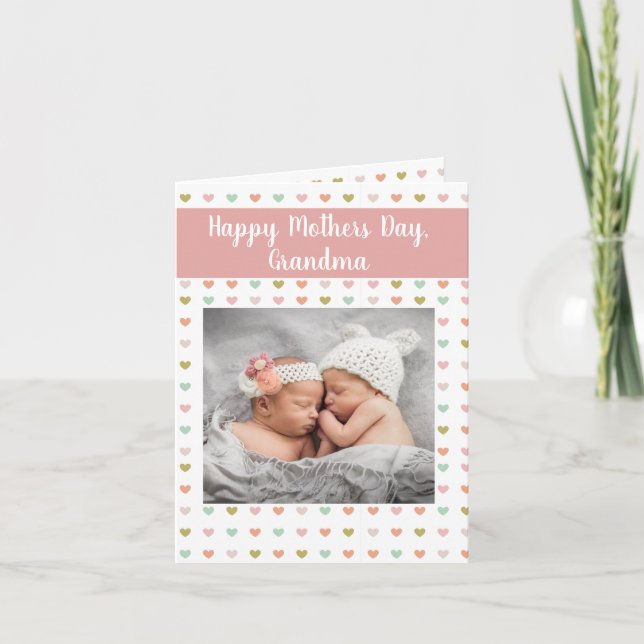 Personalized Photo New Grandma Holiday Card (Front)