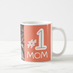 Personalized Photo No. 1 Mom Peach Pink Coffee Mug