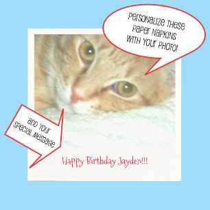 Personalized Photo or Image, Message Paper Napkins