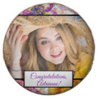 Personalized Photo Orange Yellow Purple Floral