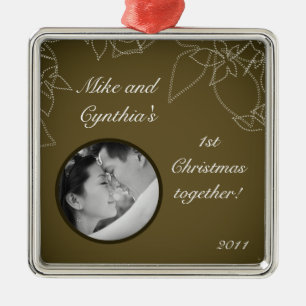 Personalized Photo Ornament Autumn Floral Fall