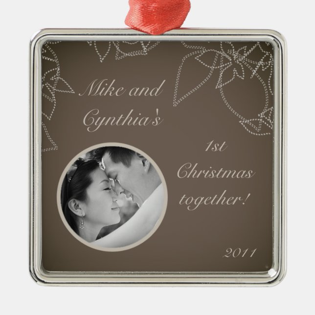 Personalized Photo Ornament Autumn Floral Fall (Front)