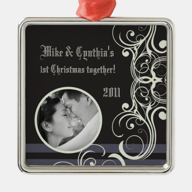 Personalized Photo Ornament Black Tie Affair (Front)