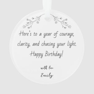 Personalized Photo Ornament for Birthday with Text
