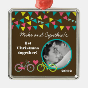 Personalized Photo Ornament Love Lovers Bikes