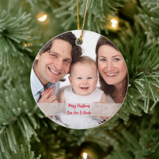 Personalized Photo Ornament with Text Christmas  (Tree)
