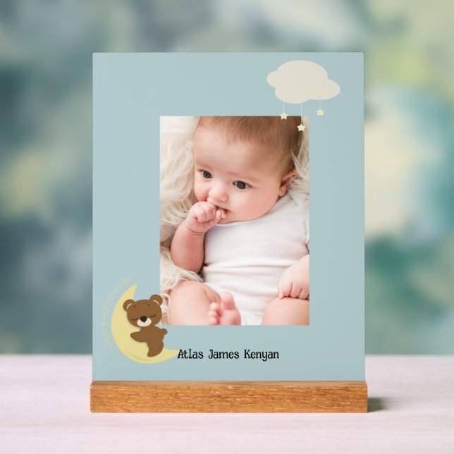 Personalized Photo Over the Moon Sign (Neutral)