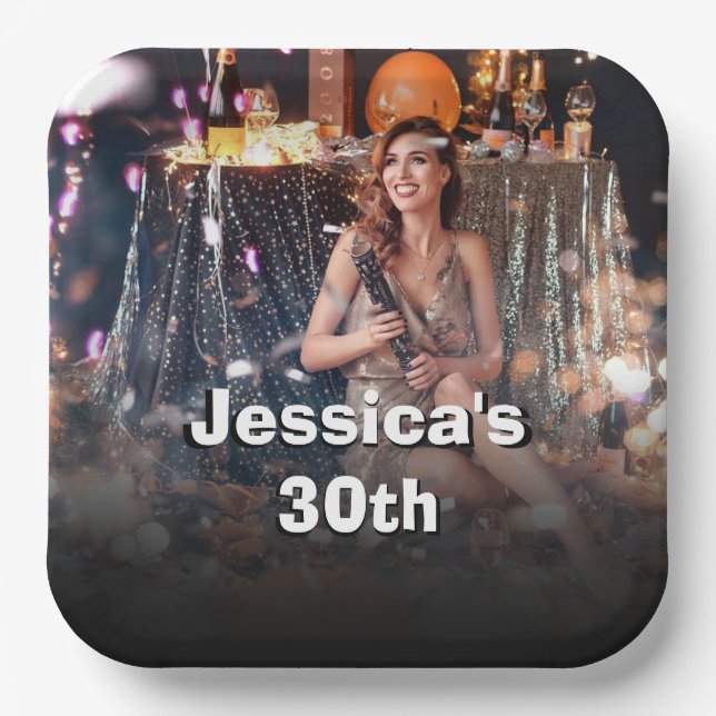 Personalized Photo Party  Paper Plate (Front)