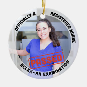 personalized photo passed nclex rn exam nurse gift ceramic ornament
