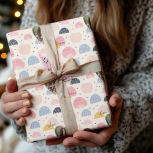 Personalized Photo Pastel Pattern Wrapping Paper