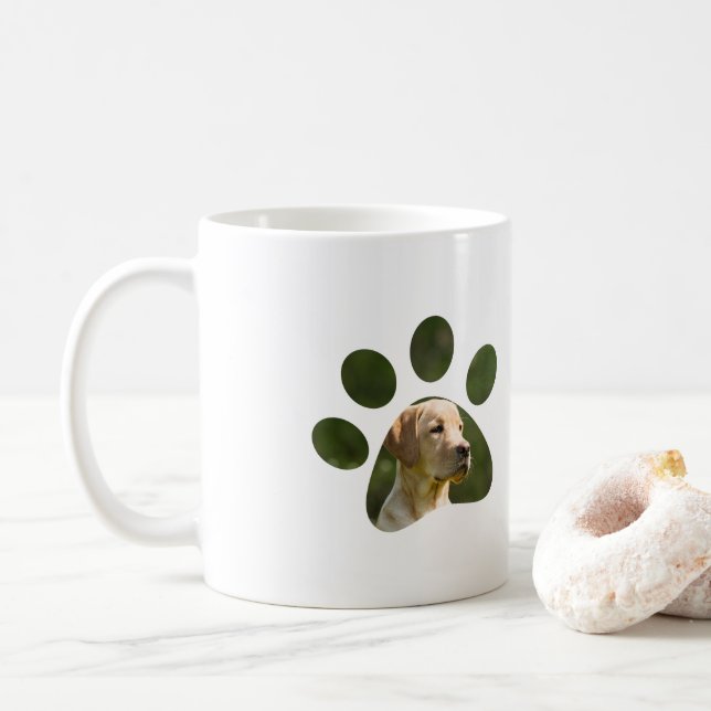 Personalized Photo Paw Print Coffee Mug (With Donut)