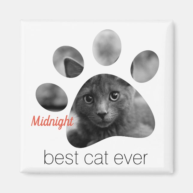 Personalized Photo Paw Print Magnet (Front)